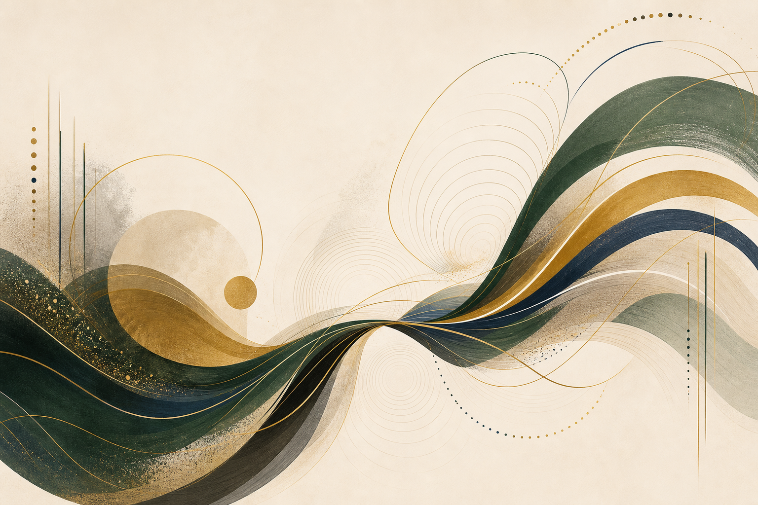 Ilustración abstracta inspirada en sonido, ritmo y movimiento musical